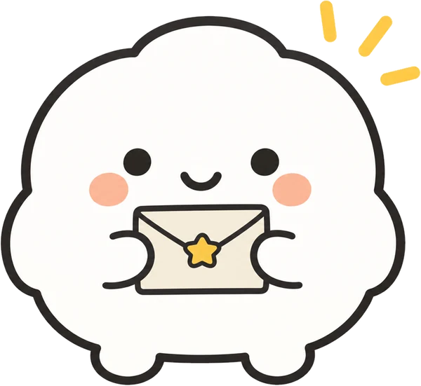 Suzu holding an envelope sealed with a gold star